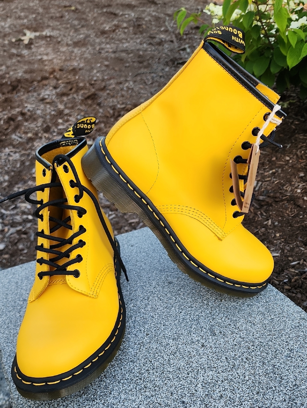Dr. Martens 1460 Smooth Yellow Lace-Up Combat Boots